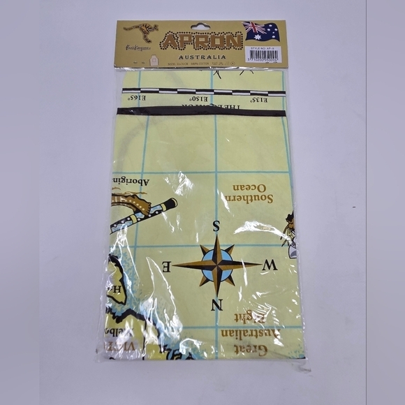 AUSTRALIA TRAVEL SOUVENIR LOT APRON DISH TOWEL MAP VINTAGE KITCHEN LINENS NEW - Picture 2 of 14